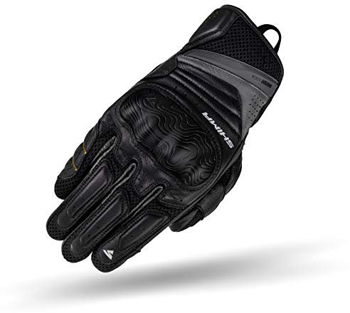 SHIMA RUSH Motorradhandschuhe - Atmungsaktive, Verstärkte, Stadt, Sommer, Touchscreen Handschuhe mit Knöchelprotektor, Handgelenk und Finger Aufpralldämpfer (Herren, Schwarz, XXL)
