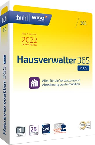 WISO Hausverwalter 365 Plus - Modernes Mieter-Management für bis zu 25 Wohnungen (aktuelle Version 2022)|2022|1 Gerät|1 Jahr|PC|Disc|Disc