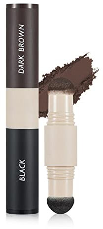 MEITREND Hairline Powder Hair Root Touch Up, Instantly Conceals Loss And Fills In Receding Hairlines Forehead Side Filler Sweatproof Finishing Stick For Women Men (Black & Dark Brown), 1, 3.0 gram