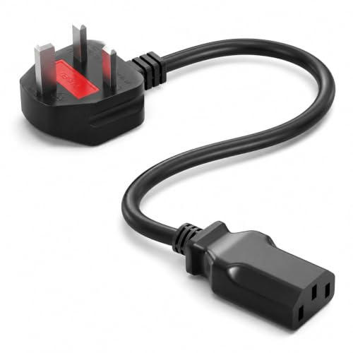 Computer Monitor Power Cord 6FT, 3 Prong AC Power Cable IEC C13 to NEMA 5-15P, 18AWG 10A 125V Heavy Duty Replacement Cord for Desktop PC TV Printer Projector Xbox PS, Safe Durable Black Cable, Plug