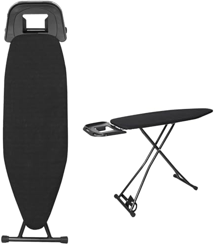 Ironing Board - 120 x 40cm Ironing Board Table Folding Metal Iron,Lightweight Iron Board Rack Foldable Non Slip Adjustable Height (Black)