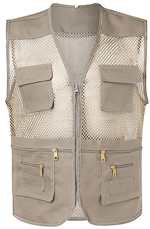 Mymyguoe Anglerweste Herren Outdoor Leichte Sommerweste Mit Vielen Taschen Jagdweste Arbeitsweste Softshellwesten Jacke Reporterwesten Schnelltrocknend Atmungsaktive Vest Camping Fotografie Weste