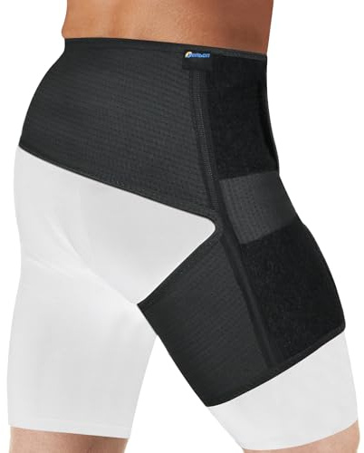 Tenbon Hip Brace for Sciatica Pain Relief Compression Wrap for Sciatic Nerve, Hamstring Pull, Hip Flexor Strain, Groin Injury, Pulled Thigh SI Belt Sacroiliac Joint Support Stabilizer for Men, Women (XL/Left)