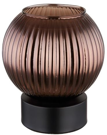 GLOBO Tischlampe Nachttischlampe Tischleuchte schwarz Glas Schlafzimmerlampe bronze