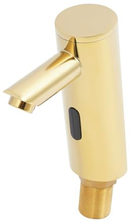 Grifo de baño con sensor automático | Grifo de baño con sensor de infrarrojos | Grifo de lavabo sin contacto | Grifos de lavabo de baño con sensor para cocina baño | latón | dorado