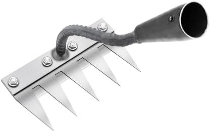 Râteau de Désherbage de Jardin en Acier au Carbone, Outil de Râteau de Désherbage en métal Robuste, râteau en Fer râteau de déchaumage pour Le Jardinage et Le désherbage (5 Dents)