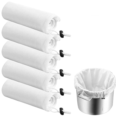 LDXDRU 5 STK Größe Filterbeutel 250 Mikron Siebbeutel 81x61cm Pressbeutel Brew Bag, Bierbrauset zum Selber Brauen, Wiederverwendbar Siebbeutel für alle Körner, Weinpresse, Kordelzug, Sieb, Brauen