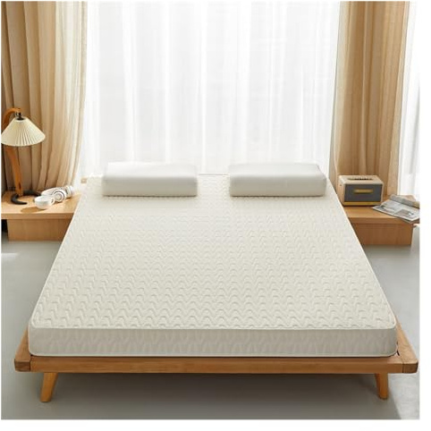 Eco-Friendly Natural Latex Mattress Topper 7-Zone Support Soft-Firm Comfort Coconut Palm Design Grey Color Perfect for 120x190x5CM Beds