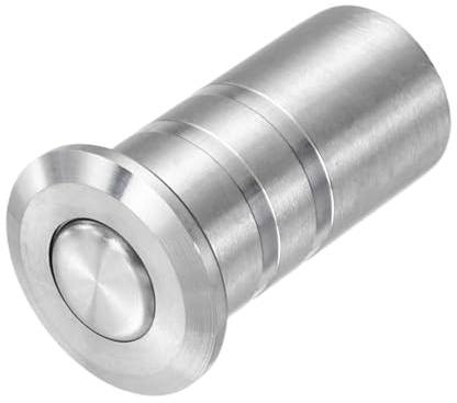 sourcing map 10mm/0.39D x 33mm/1.3H Door Latch Dust Protector, Silver | 304 Stainless Steel Dust-Proof Security Sliding Lock Inserts, Barrel Bolt Lock Accessories for Interior and Outdoor Latch
