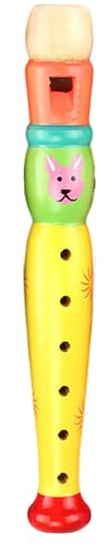 Flauta de Madera tipo Niños – 20cm 6-Agujeros Flauta Dulce Pequeña, Cultivo del Sentido Musical, Material Liso Duradero | Instrumento de Viento Educativo más Jóvenes | (Color Aleatorio)