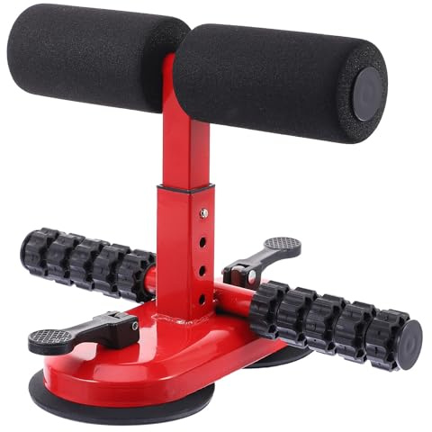 Adjustable Sit-up Assist Metal Red for Indoor Exercise