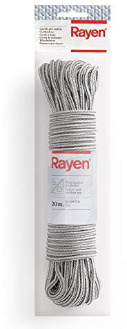 Rayen | Cuerda de tendido | Cuerda de Nylon | Uso Interior y Exterior | Antideslizante | 20 m de tendido | Color Gris