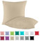 BaSaTex Doppelpack Baumwolle Renforcé Kissenbezug 80x80 cm | Kissenbezüge aus 100% Baumwolle | Kissenhüllen in Cappuccino Beige