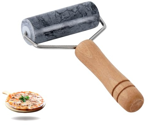 Tianman kavel pizzarulle, marmorroller nonstick T-typ, för tårta tortilla fudge pizzakakor och annan bakning i köket (typ 2 svart).