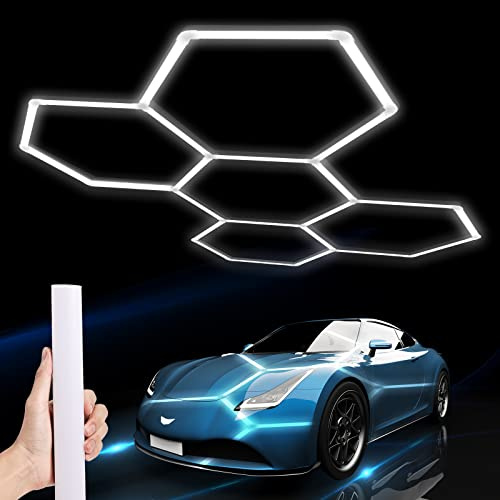 LZHOME Hexagon 5000K LED Garage Lights: 25 Pack Updated 1.31-inch Wider Size,26300LM Super Bright Hex Lighting Ceiling LED Shop Light for Garage, Car Detailing, Workshop, Warehouse, Gym, Basement