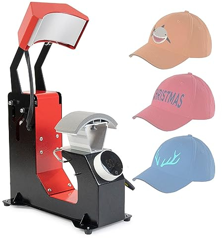 FLEAGE 3-in-1-Hutpresse-Wärmemaschine für Mützen, Baseballkappen-Pressmaschine in 3 Bügelbrettgrößen, mit automatischer Entriegelung, Temperaturregelung von 40 °C bis 210 °C