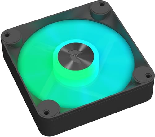 APNX FP1-120 Black Performance ARGB Fan, 120mm, 30mm Frame Width, PWM 500-1600 RPM, High Air Flow, Hydraulic Bearing, Thick Shock-Absorbing Pad, for PC Case, Liquid and Cooler (FP1-120 PWM ARGB BK)