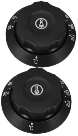 OSALADI 2pcs Home Appliance Switch Button Fryer Switch Controllers Thermostat Knob for Braising Pan Gas Burner Control Knob Replacement Stove Replacement Knobs Oven Hood Knob Black Abs