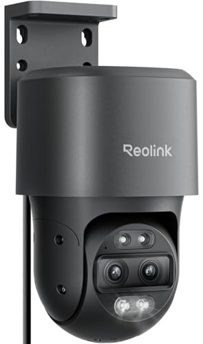 Reolink 4K 8MP PTZ Camara Vigilancia PoE Doble Lente, Zoom Híbrido 6X, 355° Pan y 90° Tilt, Color Visión Nocturna, Detección Inteligente, Seguimiento Automático, Audio Bidireccional, TrackMix PoE Gris