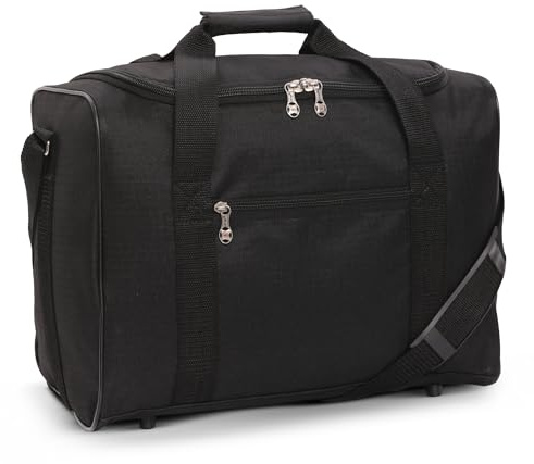 5 Cities 40x30x20cm Ryanair & Wizz Air Max Size Under Seat Cabin Bags Maximum Size Foldable Carry On Small Lightweight Holdall Bag Hand Cabin Luggage Flight Travel Duffle Bag 40x30x20 Black