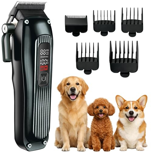 Alpenstern® Hundeschermaschine für dickes dichtes Fell - leise Profi Schermaschine für Hunde Fellpflege - Hundetrimmer Hunde-Haarschneidemaschine Hunderasierer Tierhaarschneider