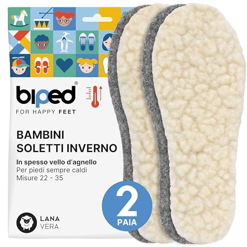 biped 2 par barninnersulor av lammull - extra tjocka vintersulor av lammull och filt - värmande sulor för kalla dagar z2690(30-31)