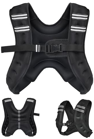 Henkelion Weighted Vest Weight Vest for Men Women Kids Weights Included, Body Weight Vests Adjustable for Running, Training Workout, Jogging, Walking - Black - 20 Lbs