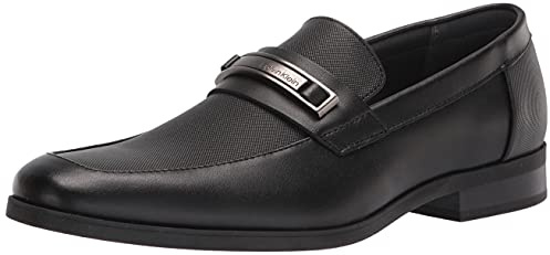 Calvin Klein Men's Jameson Loafers, Black Leather 001, 8.5