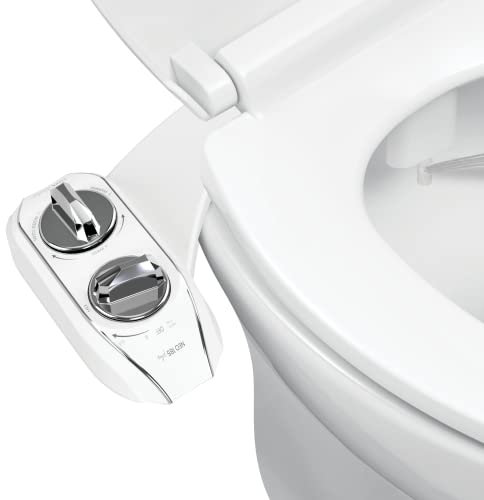 LUXE Bidet NEO 185 Plus – WC-Sitzaufsatz der nächsten Generation mit innovativen EZ-Lift-Scharnieren, Doppeldüsen und 360°-Selbstreinigungsmodus (Chrom)