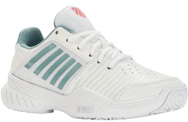 K-Swiss Performance Boy's Court Express Omni Tennis Shoes, White Nile Blue Desert Flower, 32 EU
