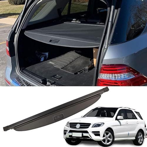 JLVVW Copertura Vano Carico Dell'auto, Copertura Protezione Bagagliaio, per Be-NZ Serie ML350 ML 2012-2015 GLE 2016-2019, Tenda a Rullo Estensibile Copertura Bagagliaio, Accessori Interni