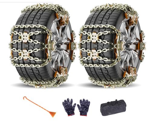 SYPPCH Schneeketten für VW T5 T5.1 T6 T6.1, Anti-Rutsch-Einstellbare Ketten Einfach Zu Montieren Langlebige Reifen Schneekette für Auto, B-Large 8-Pack