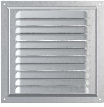 Rejilla de Ventilación de Acero Galvanizado – Cubierta de Aire con Malla Protectora – Antióxido para Pared o Techo – Cuadrada 200 x 200 mm – Uso Interior y Exterior.