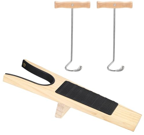 OGANAZI Boot Jack and 2 Boot Puller Hooks Boot Buddy Welly Boot Remover with Anti-slip Rubber Surface for Unisex Women Men Cowboy Waders for All Kinds of Boots and Shoes Dubbin for Leather Boots