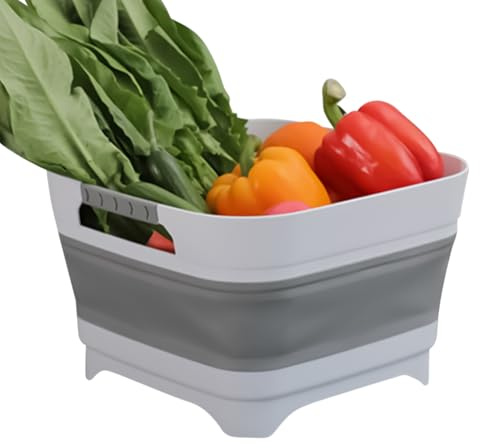 Tazón De Lavado Plegable | Cuenca De Lavado Portátil | Washtub De Ahorro De Espacio Plegable | Dispan Multipropósito Con Mangos Ergonómicos | Ideal Para Biberones, Lavandería, Playa, Cuidado De Mascot