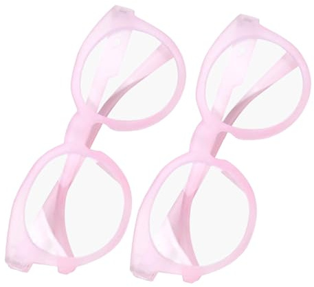 TOYANDONA 2 Piezas Gafas Infantiles Protección Luz Azul con Filtro Antirreflejos para Estudio y Gafas Ajustables para Ordenador y Lectura Lentes Protectoras Uv Rosa y Azul