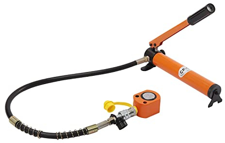 Manual Hydraulic Pump, 10T 70Mpa Hydraulic Power Jack, Hydraulic Ram Jack Cylinder with 1M Hose