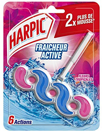 Harpic Bloc WC - Active Fresh Nettoyant WC - Parfum Fleurs Tropicales