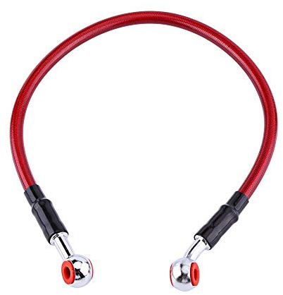 Tubo dell'olio dei freni del motociclo, 45 cm/17.7 '' M10 Tubo dell'olio dei freni intrecciato in acciaio inossidabile Raccordo del tubo del carburante
