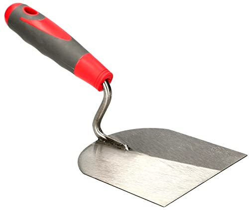 KOTARBAU® Truelle en acier inoxydable - Taille : nom avec poignée en caoutchouc - Pour le traitement de la pâte de maçon - Spatule de stuc (120 mm)