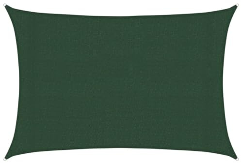 vidaXL Toldo Parasol Lona Protector Solar Sombra de Patio Jardín Terraza Balcón Parque Infantil Exterior de Vela Verde Oscuro HDPE 160 g/m² 3x5 m