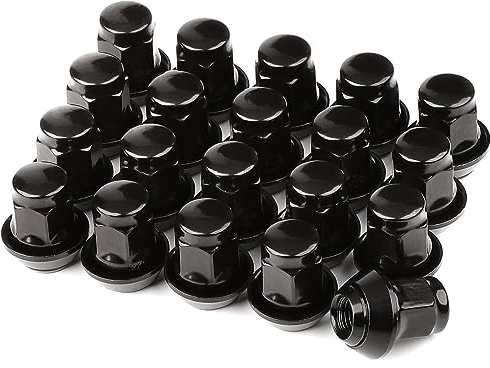 GAsuppply M12 x 1,5 Schwarz OEM Factory Style Kegel Sitz Radmuttern für die meisten Ford Fiesta Focus Fusion Fabrik Räder – 20 Stück Schwarz geschlossenes Ende M12 x 1,5 Lug Nuts