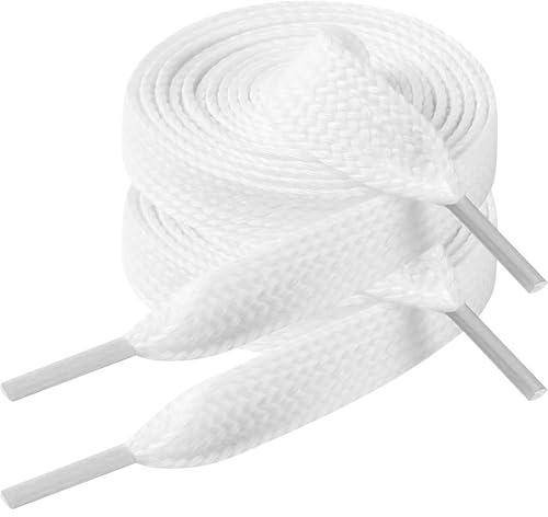 Vicloon Lacets pour Adidas Campus 00s, Lacets Chaussures Plat Large de 15 mm, Lacet Remplacement pour Baskets, Chaussures de Sport (Blanc-100 cm)