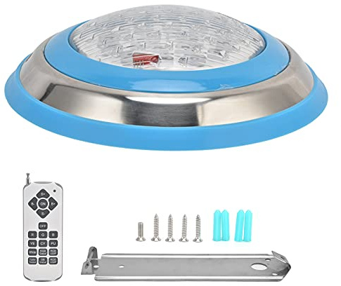 AKLOSIPY Luz de la Piscina LED RGB Portátil con Control Remoto IP68 Stainl Steel Design (12W)