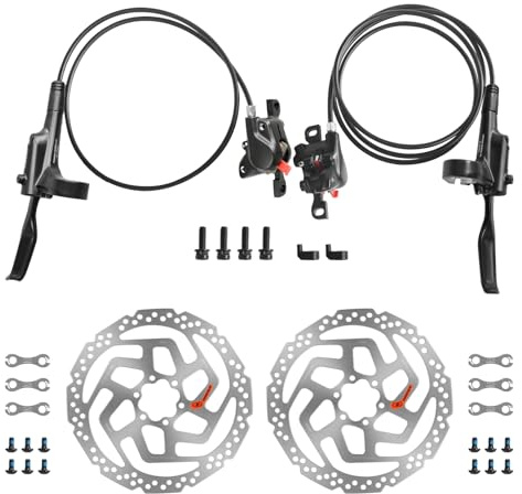 Zmgdrm MT200 MTB Hydraulic Disc Brakes Set with RT26 180mm Rotors Left Front 800mm Right Rear 1550mm Mountain Bike Hydraulic Brake Mountain Bike Bicycle Disc Brake 2 Piston
