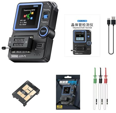 Oscilloscopio Portatile - Misuratore Capacità con Display Grafico,Rilevatore Automatico Multifunzione per Condensatori Diodi Resistenze Induttanze