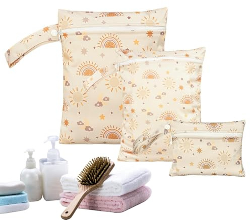 Generico Borsa bagnata - poliestere 26x36cm 18x25cm 18x14cm | Sagni bagnate per nuotare con per pannolini impermeabili - Wêt riutilizzabile e bacchino secco, palestra da campeggio da campeggio da via