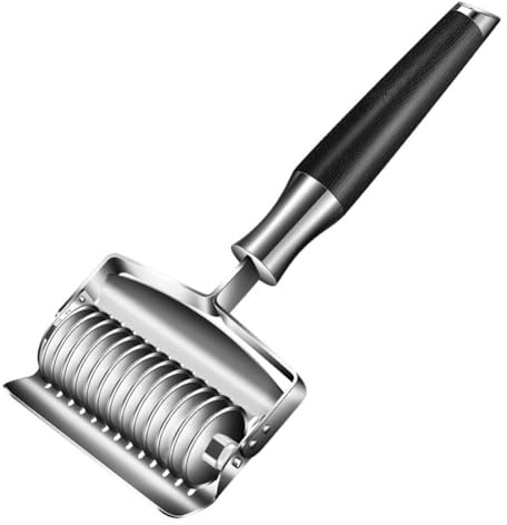 FUANA Taglierina manuale in acciaio inossidabile per tagliatelle e aglio con affettatrici 13/19 per taglio uniforme dell'impasto, strumento da cucina multifunzionale, argento A