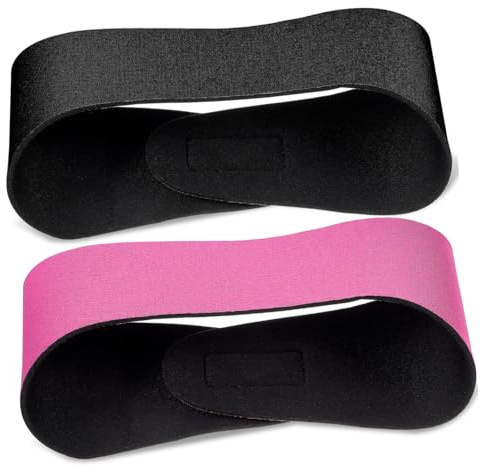 SUPVOX Lot de 2 Bandeaux de Natation Élastiques Taille M, Protection Auditive en Tissu Doux, Couleurs Noir et Rose, pour Garçon et Filles et Tout-Petits, Accessoires de Piscine et Sports