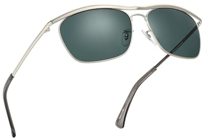 JIM HALO Pilot Gafas De Sol Hombre, Retro Rectangular Gafas Sol Mujer Gris